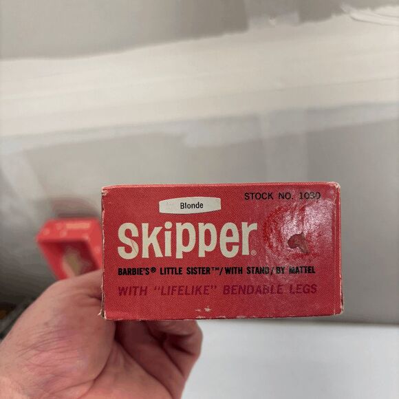 1964 Mattel Bendable Leg Blonde Skipper Original Box #1030 Red Outfit Black Boot - Picture 11 of 16